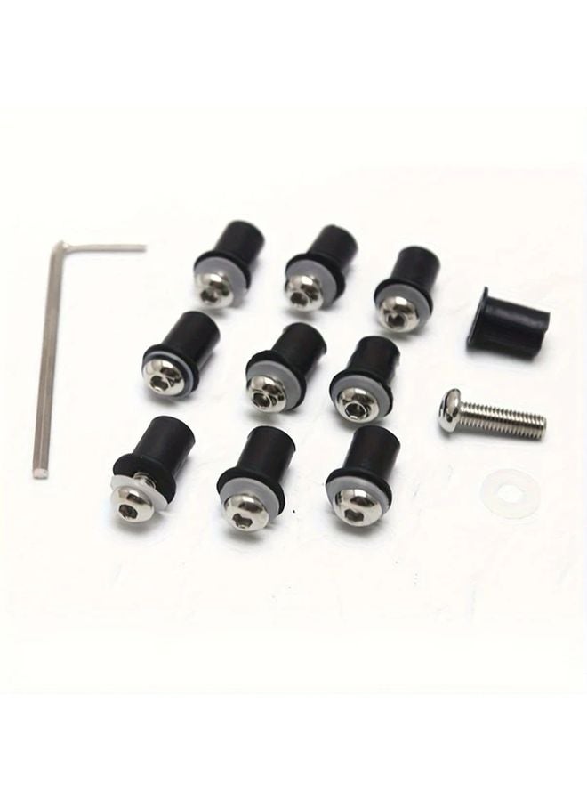 10 Pcs Golden M5 Motorcycle Windscreen Windshield Fairing Bolts Nuts Set - Image 5