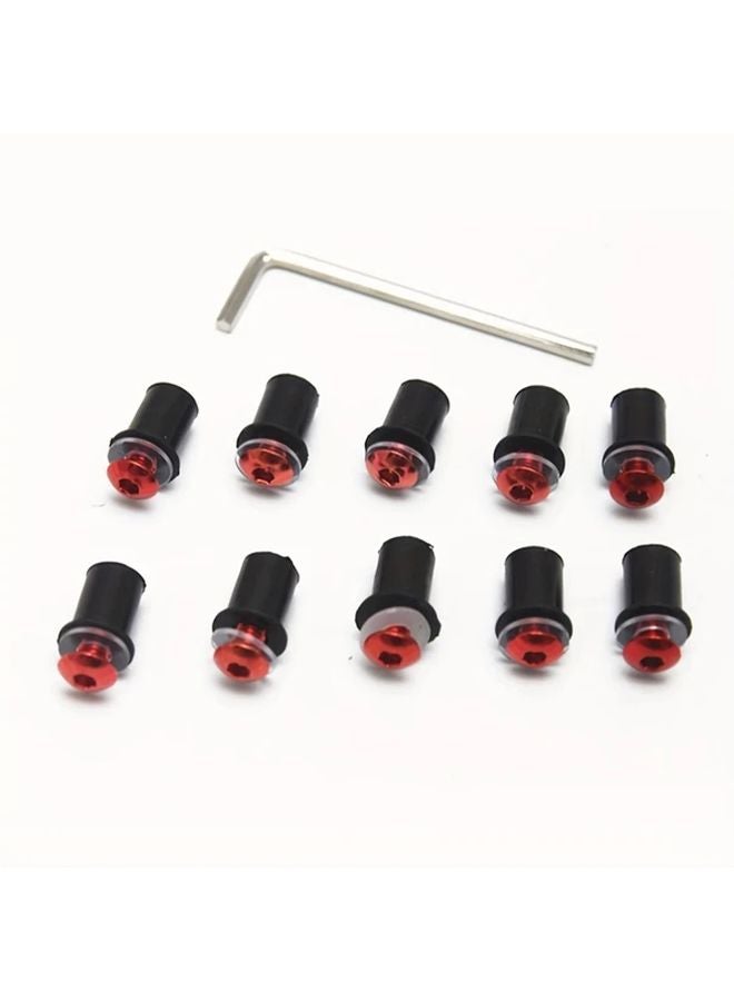 10 Pcs Golden M5 Motorcycle Windscreen Windshield Fairing Bolts Nuts Set - Image 4