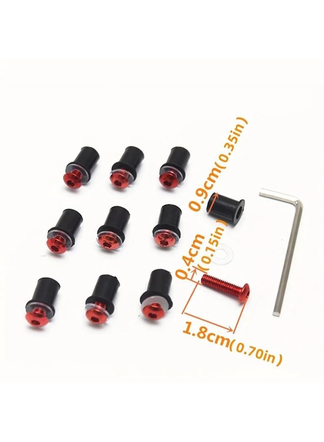 10 Pcs Golden M5 Motorcycle Windscreen Windshield Fairing Bolts Nuts Set - Image 3