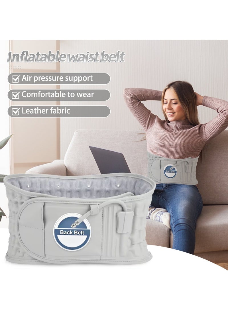 general Lumbar inflatable decompression belt decompression support fixed health care support low back pain relief massage bracket Grey - Image 1