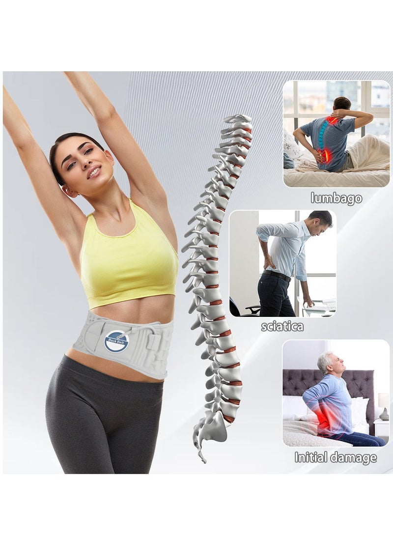 general Lumbar inflatable decompression belt decompression support fixed health care support low back pain relief massage bracket Grey - Image 2