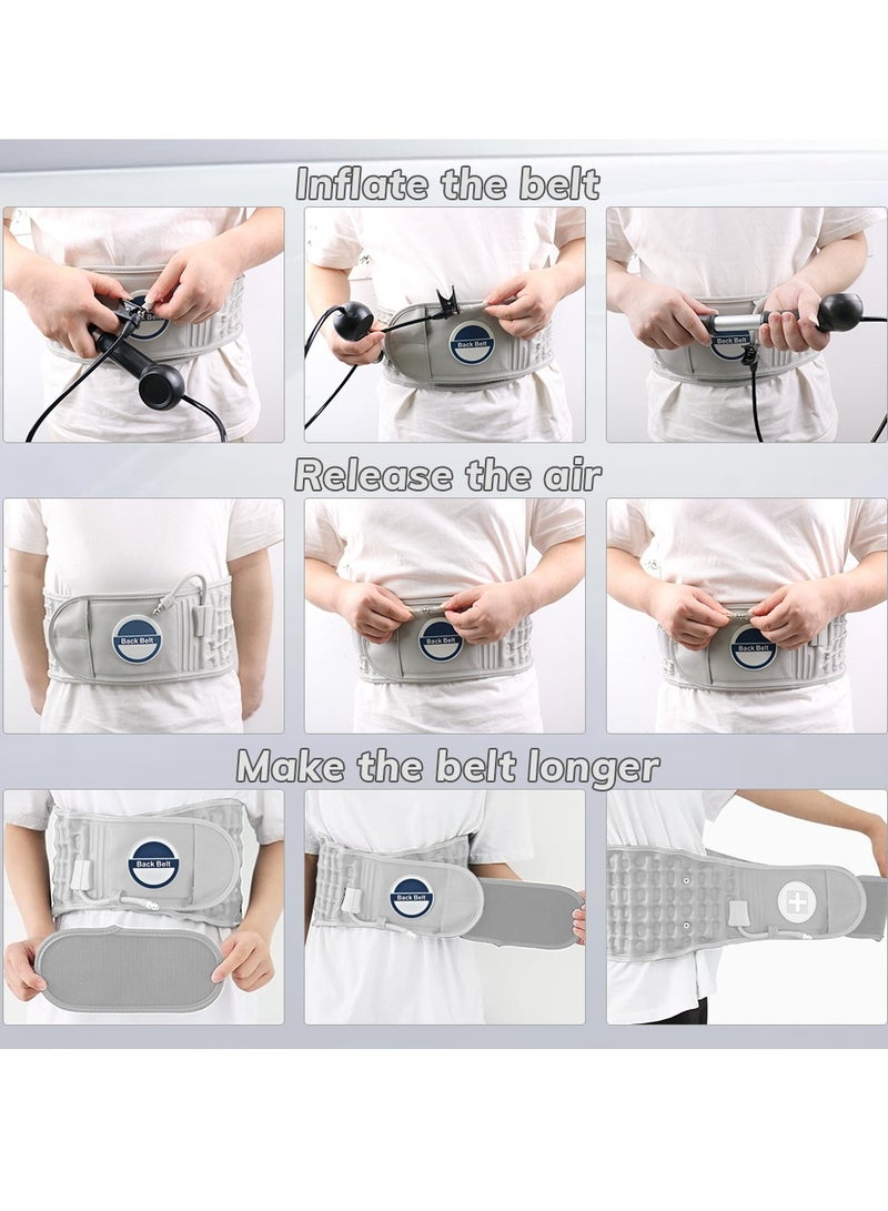 general Lumbar inflatable decompression belt decompression support fixed health care support low back pain relief massage bracket Grey - Image 4