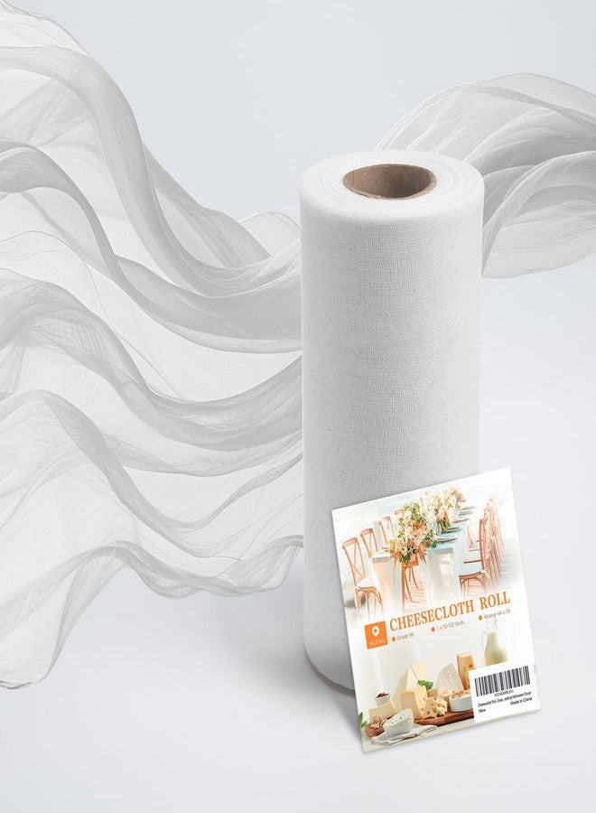 S.CENG Cheesecloth Roll, Grade 40, 50 Yards, White Bleached Cheese Cloth for Straining & Cooking, Bulk Cheesecloth Table Runner for Wedding Halloween Décor - Image 1