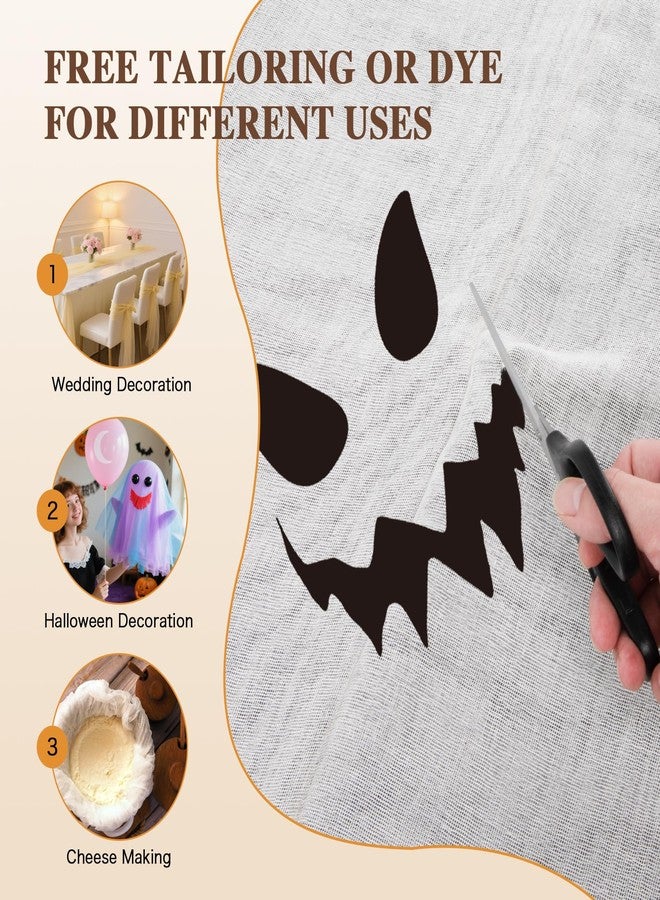 S.CENG Cheesecloth Roll, Grade 40, 50 Yards, White Bleached Cheese Cloth for Straining & Cooking, Bulk Cheesecloth Table Runner for Wedding Halloween Décor - Image 4