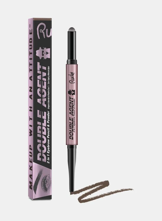 روود Double Agent 2In1 Eyebrow Pencil and Powder - Neutral Brown