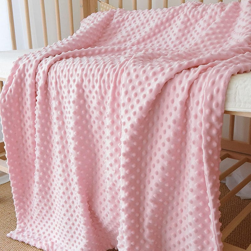 CREVENT Cozy Soft and Warm Sherpa Baby Blanket for Infant Toddler's Crib Cot Stroller Gift for Baby Girls All Season Use(30"X40" Pink Dot) - Image 2