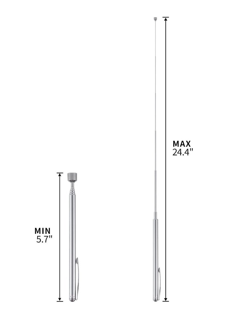 5LBs Telescoping Magnetic Pickup Tool, with Pen Clip Design, Magnet Stick Rod Extendable 5.7" to 24.4" for Men, Birthday, Father's Day Gift (4Pcs)  - Image 4