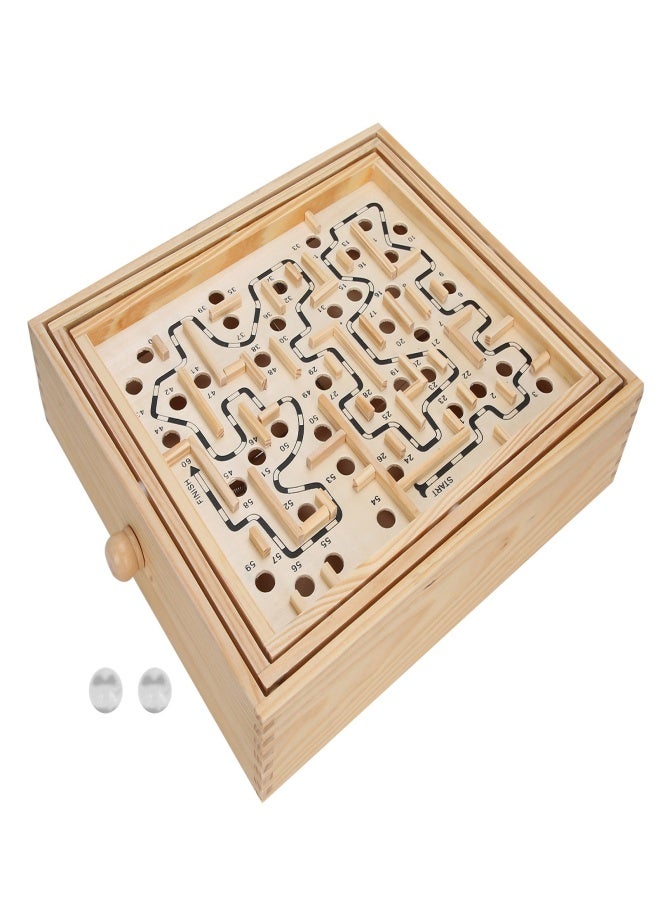 Wooden Ball Game Maze Educational Enhances CoordinationLabyrinth Puzzle Toy for Adults Kids - Image 5