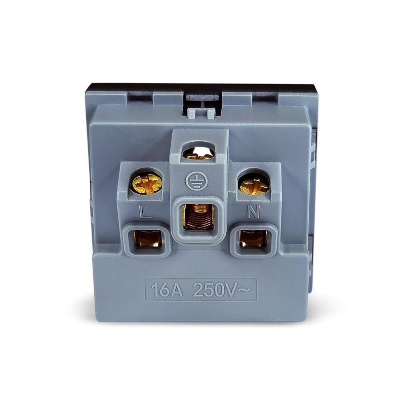 MX مقبس عالمي 3 دبابيس مع غطاء أمان - 13A 125V - 45x45mm مقبس طاقة مودولاري - متوافق مع معايير المقابس العالمية - Image 3