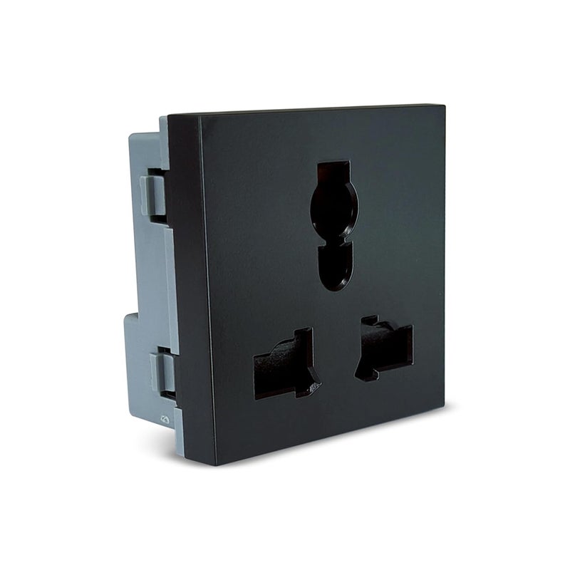 MX مقبس عالمي 3 دبابيس مع غطاء أمان - 13A 125V - 45x45mm مقبس طاقة مودولاري - متوافق مع معايير المقابس العالمية - Image 2