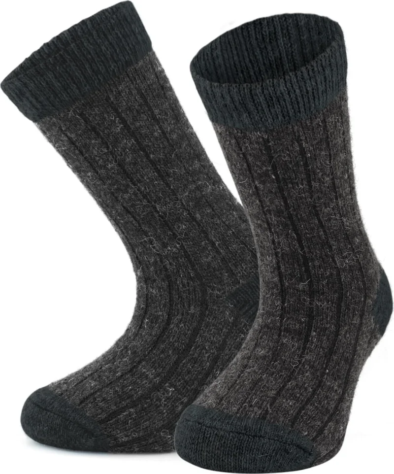 جويث Natural Alpaca Wool Beige Coffee Soft Wool Winter Girls Socks 2 Pairs