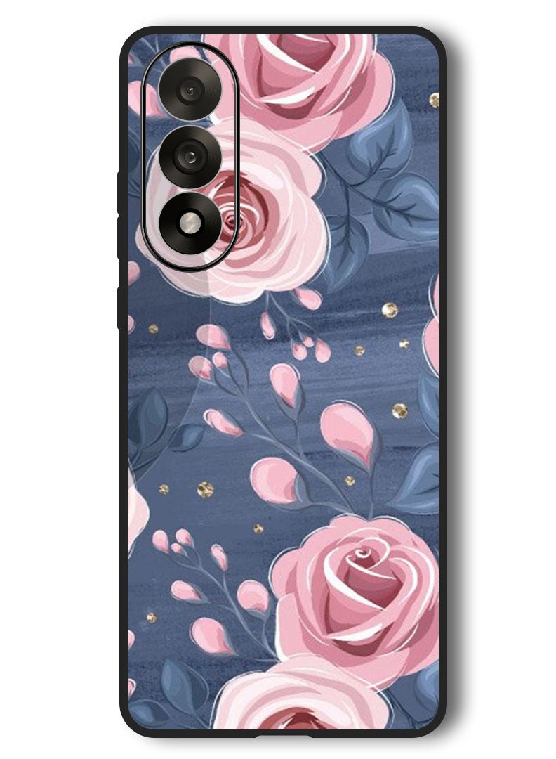 Theodor Case Compatible with OnePlus Nord 5 6.83 Inch Protection Shockproof Bumper Cover Roses & Leaves Pattern - Image 1