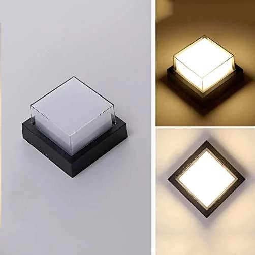 SINOMAN Black Outdoor Wall Light Waterproof LED Light Lamp, Warm White for Entryway,Gardens,Pathways,Vanity,Pool Side, Outdoor Stairs and Walls - Image 3