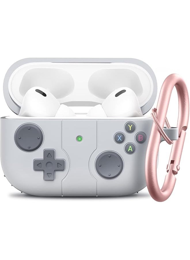 erorex - Case For Airpods 4 Case Cover With Keychain Classic Handheld Game Console Design Case Soft Skin Silicone Protective For Airpods 4Th Generation Charging Case Gray - Image 1