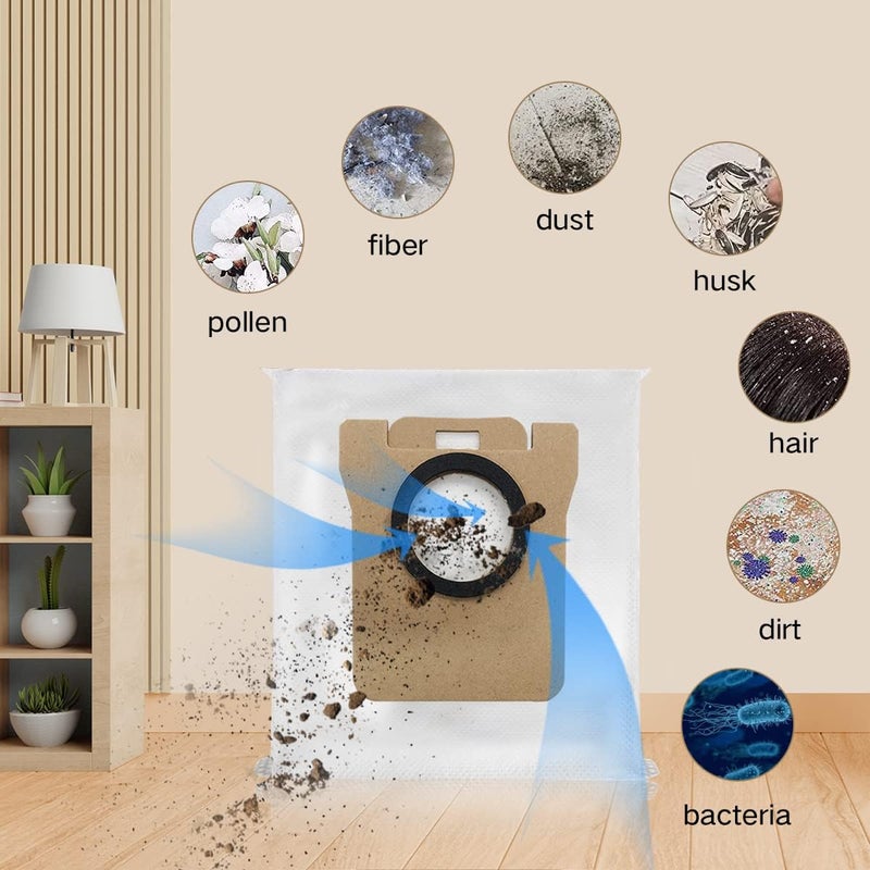 VACUSHOP أكياس غبار بديلة لدريمتيك L10s ألترا: إكسسوارات وقطع مكنسة روبوت، 8 قطع - Image 2