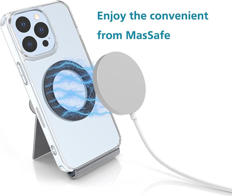 MAKINGTEC 2 Pcs Phone Magnetic Ring, Compatible with Magsafe Wireless Charger for iPhone 13/13 Pro/ 13 Mini/ 13 Pro Max/ 12 and for Huawei Receiver Wireless Car Charger Metal Ring with Sticker - Image 2