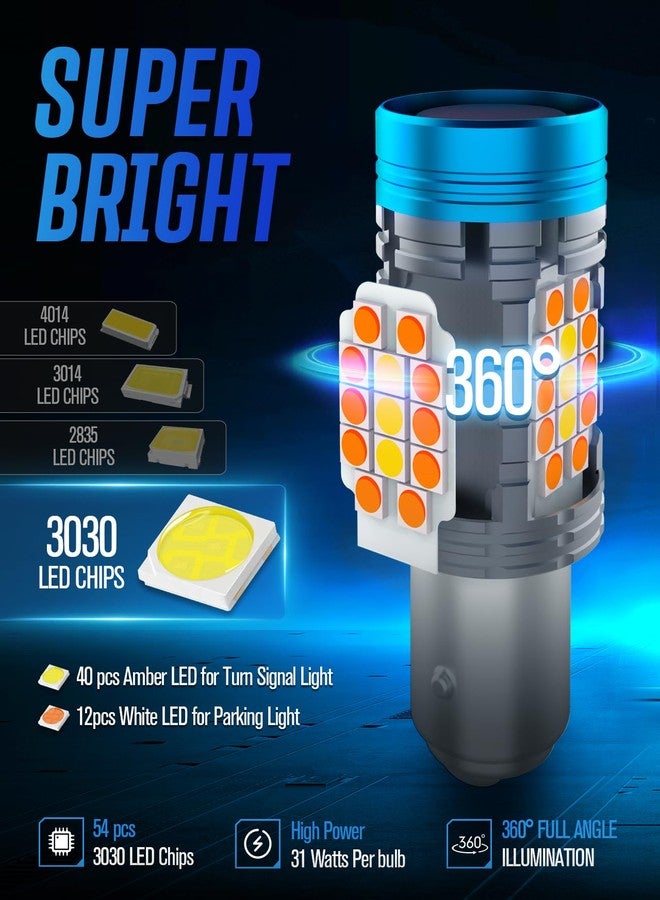 evntyps CANBUS 1157 Switchback LED Bulbs With Built in Resistor Anti Hyper flash,Dual Color 1157NA 2017 2357A LED Bulb for Amber Turn Signal Light and White DRL/Parking Light(2pcs) - Image 3