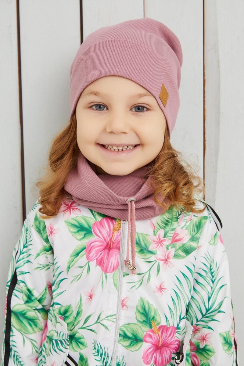 Babygiz Girl's Melange Rope Hat Beanie Neck Collar Set Cotton Camisole  - Image 3
