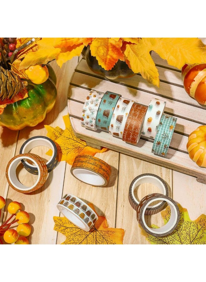 Whaline 12 Rolls Fall Boho Washi Tape Autumn Pumpkin Sweater Washi Tape Decorative Masking Tape For Thanksgiving Harvest Scrapbook Journal Diy Art Craft Gift Wrapping Supplies - Image 4