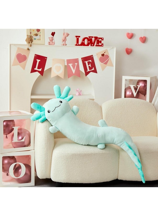 MaoGoLan دميّة ماو غولان العملاقة من أكسولوتل، وسادة دمى كبيرة على شكل سمندل، وسادة جسم سمندل محشوة ضخمة للأطفال، دمى أكسولوتل تتلألأ في الظلام، هدايا عيد الميلاد أو عيد الميلاد باللون الأخضر - Image 4