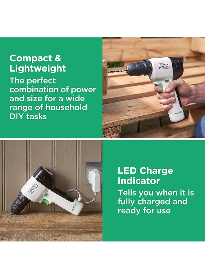 BLACK+DECKER Drill Kit 12V With 80 Pc Accessories 12.5 Storage Eco Toolbox Revdd12Astb Gb - Image 4