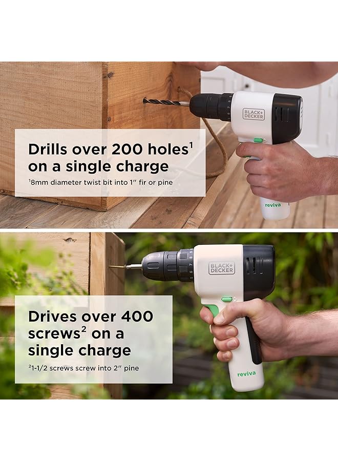 BLACK+DECKER Drill Kit 12V With 80 Pc Accessories 12.5 Storage Eco Toolbox Revdd12Astb Gb - Image 5