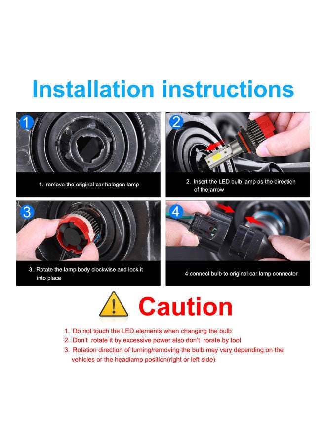 نيبمينينت طقم مصابيح ضباب LED للسيارة مكون من قطعتين - Image 3