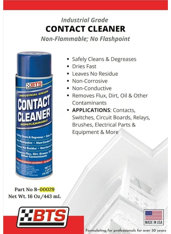 BTS Contact Cleaner – Non‑Flammable & Plastic Safe, 16 oz (454 g) | Electronic Parts & Electrical Cleaner - Image 2