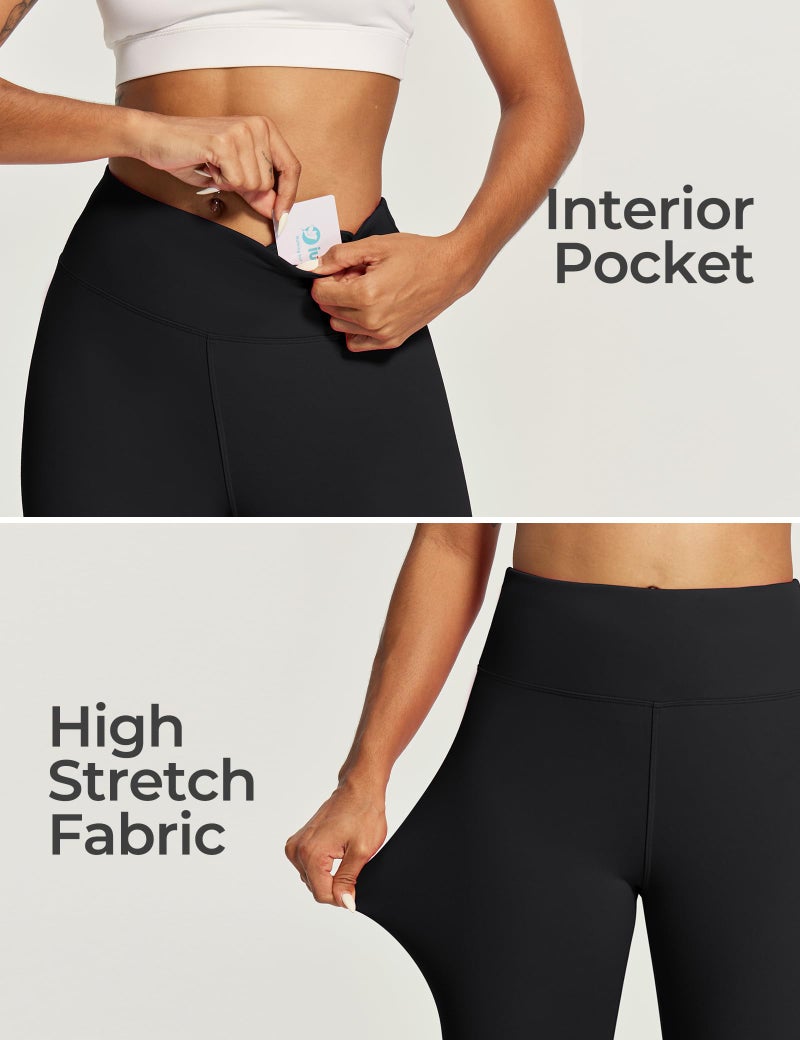 IUGA Biker Shorts for Women High Waist - 8" Workout Shorts with Inner Pocket Yoga Spandex Gym Running Shorts Black - Image 4