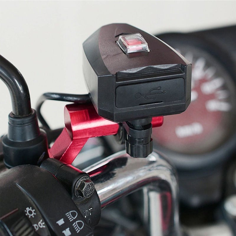 حامل هاتف عالمي قابل للتمديد للمرايا الجانبية للدراجات النارية متوافق مع GoPro وضوء كشاف مقاس 6 مم 8 مم أحمر - Image 4