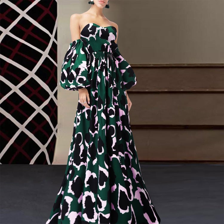 Bohemian Printed Long Skirt New Dress V Neck Dropshipping - Image 4