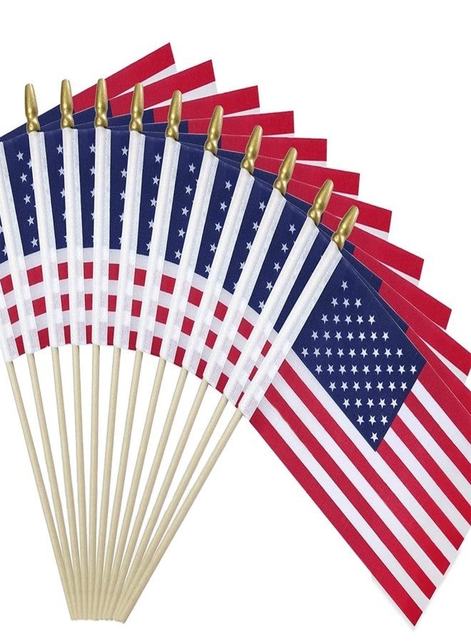 Lapogy 50 Pcs Small American Flags on stick,Memorial Day 4th of July Decorations Outdoor,American Flag 4''x6'',Mini USA Flags for outside,Fourth of July Decor,Patriot's Day Veterans Day Patriotic Decorations - Image 1