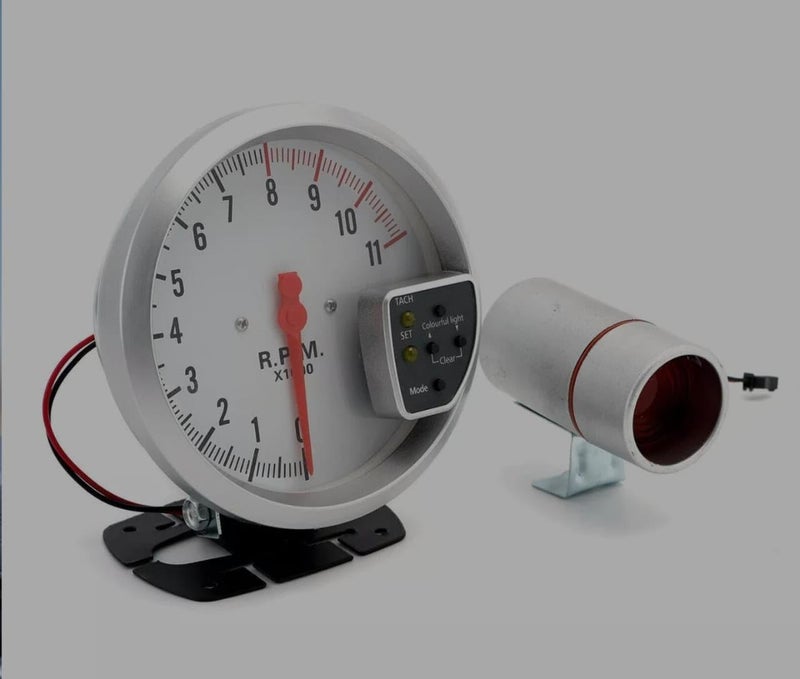 AUTO MT عداد السرعة RPM الأبيض Tiger RPM Meter Speedometer Tacho Gauge - Image 2