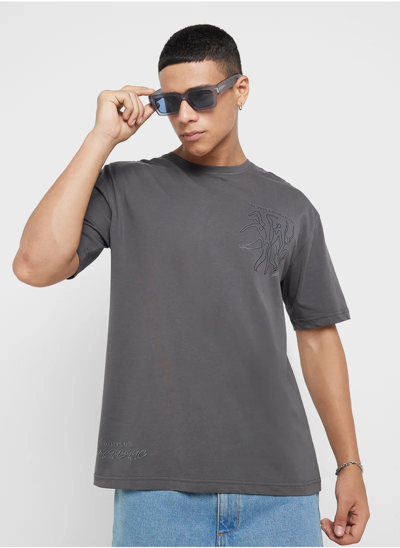 سفنتي فايف Oversized Graphic T-Shirt