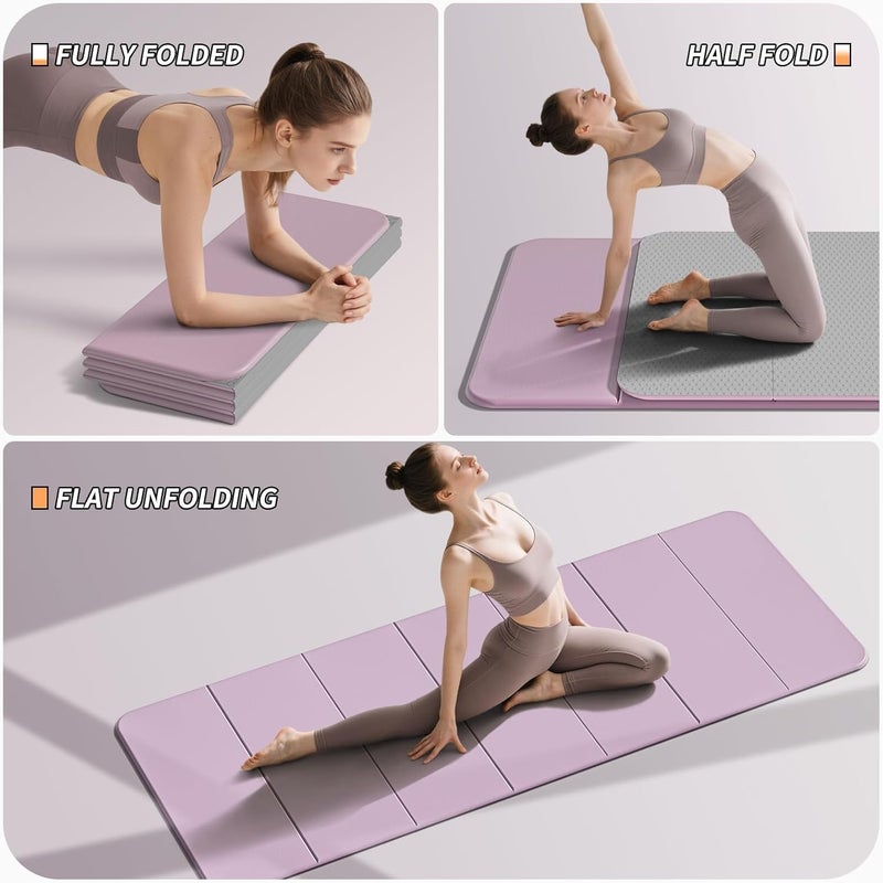 NIUB Foldable Fitness Yoga Mat - Extra Thick Non-Slip TPE - 75x26 Inches - Portable for Yoga, Pilates & Home Workouts - Image 2