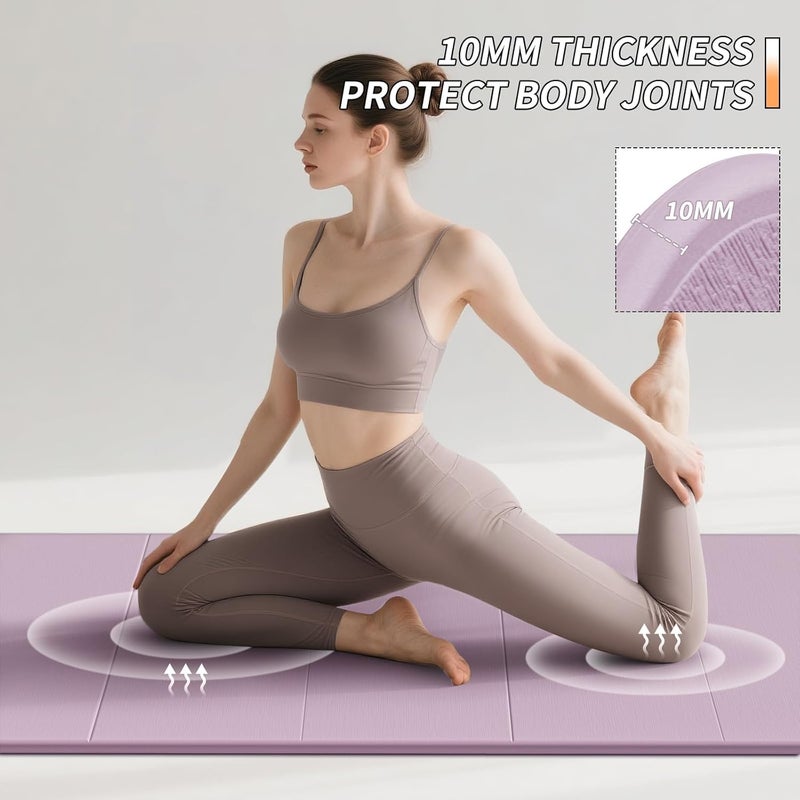NIUB Foldable Fitness Yoga Mat - Extra Thick Non-Slip TPE - 75x26 Inches - Portable for Yoga, Pilates & Home Workouts - Image 5