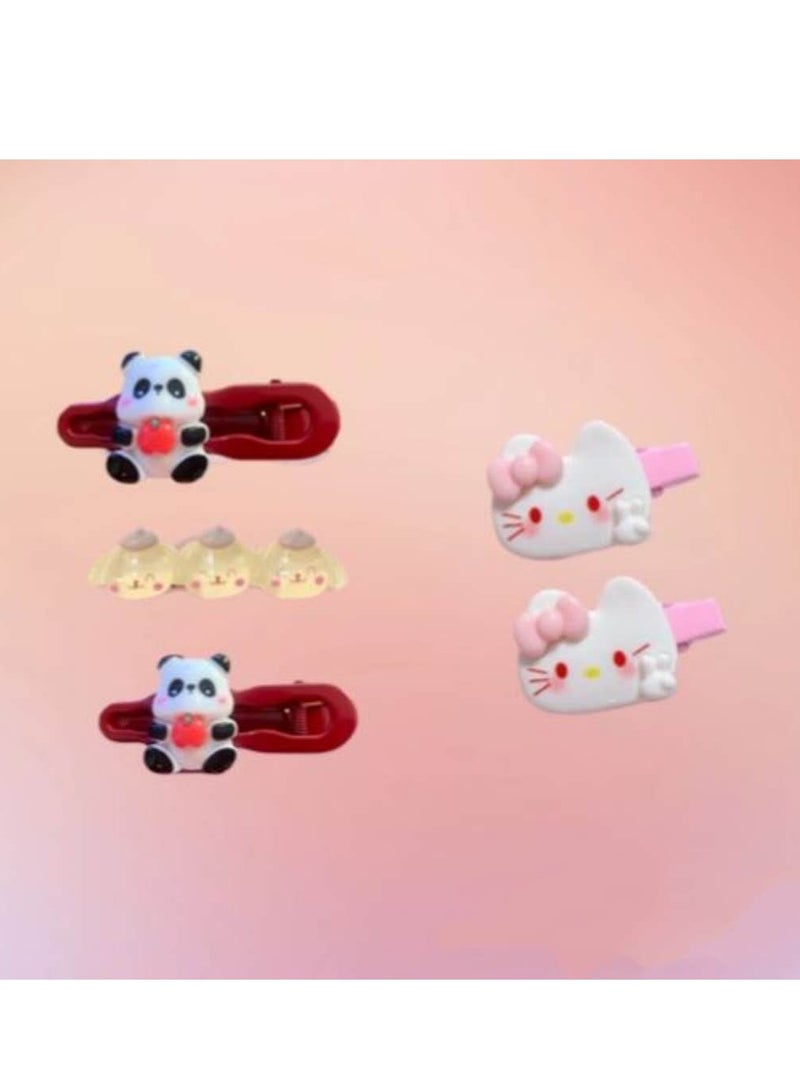 5 قطع من مشابك شعر الحيوانات اللطيفة، مشابك شعر عصرية مع دبابيس غير قابلة للانزلاق للفتيات والأطفال والمراهقين والأطفال الصغار - Image 1