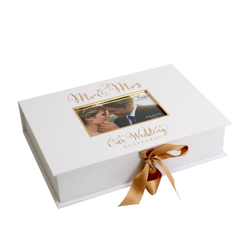 Oaktree Gifts Golden Foil Wedding A4 Keepsake Box