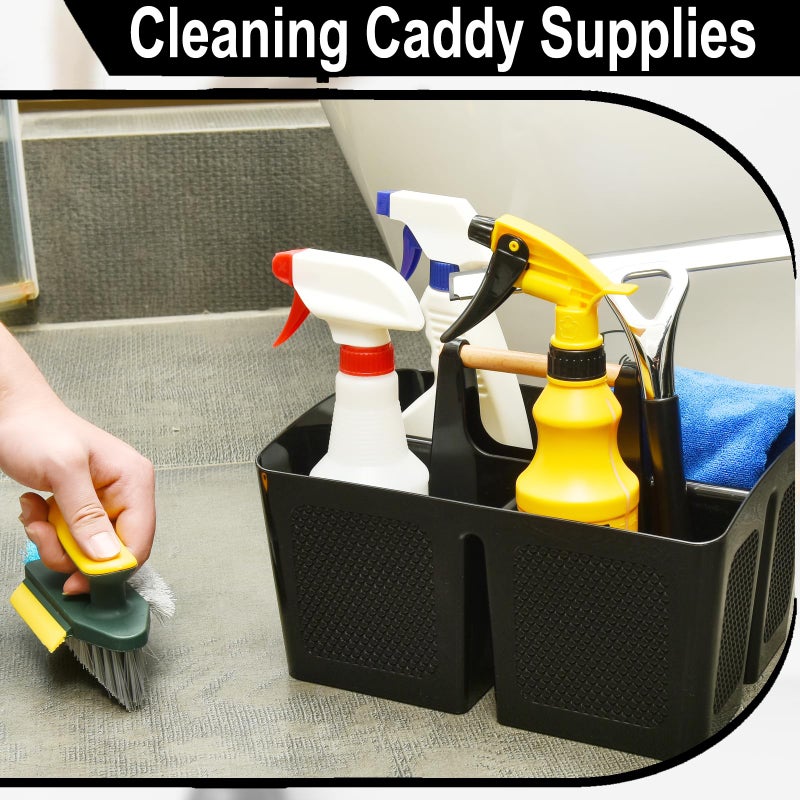 Haundry Plastic Black Shower Caddy Basket with 3 Compartments, Portable Divided Bathroom Cleaning Caddy Organizer Storage Tote with Handle for Dorm, College, Room Essentials - Image 4