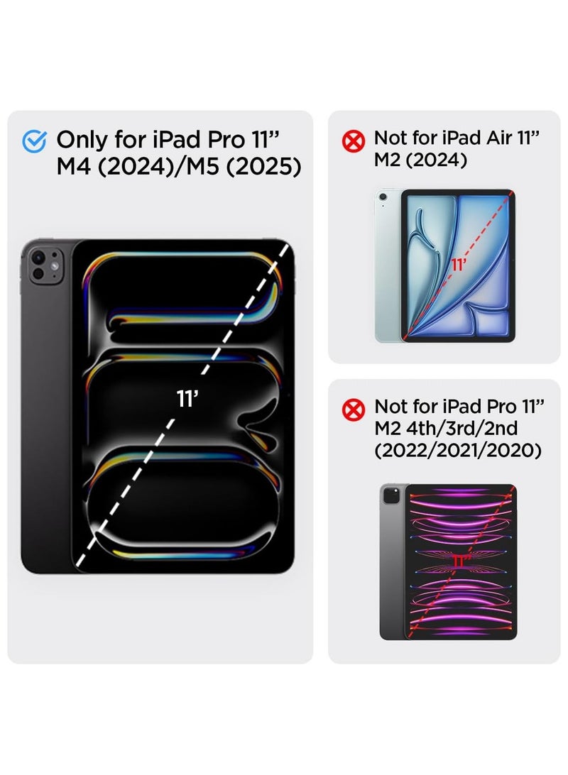 Spigen غطاء Air Skin Pro OneTap لجهاز iPad Pro مقاس 11 بوصة (2024) M4، فوليو مغناطيسي كامل التغطية، ظهر شفاف مع مغناطيس مدمج، زوايا عرض متعددة - رمادي - Image 2