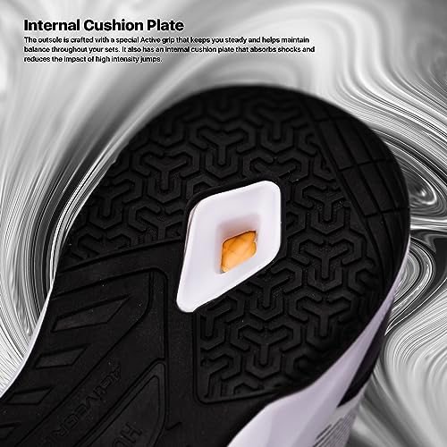 Hundred Men Court Star Badminton Shoes (Non Marking)|Also Perfect for Squash,Table Tennis,Volleyball,Basketball & Indoor Sports|Lightweight & Durable|X-Cushion Protection (White/Black/Red,3Uk) - Image 5