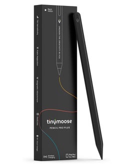 TinyMoose 2nd Generation Active Digital Stylus Pen Pencil Pro Plus with Wireless Charging For Apple iPad Pro 11/12.9, iPad Mini 6, iPad Air 3/4/5 - Made for iPad Models 2023 and Below - Black Edition  - Image 1
