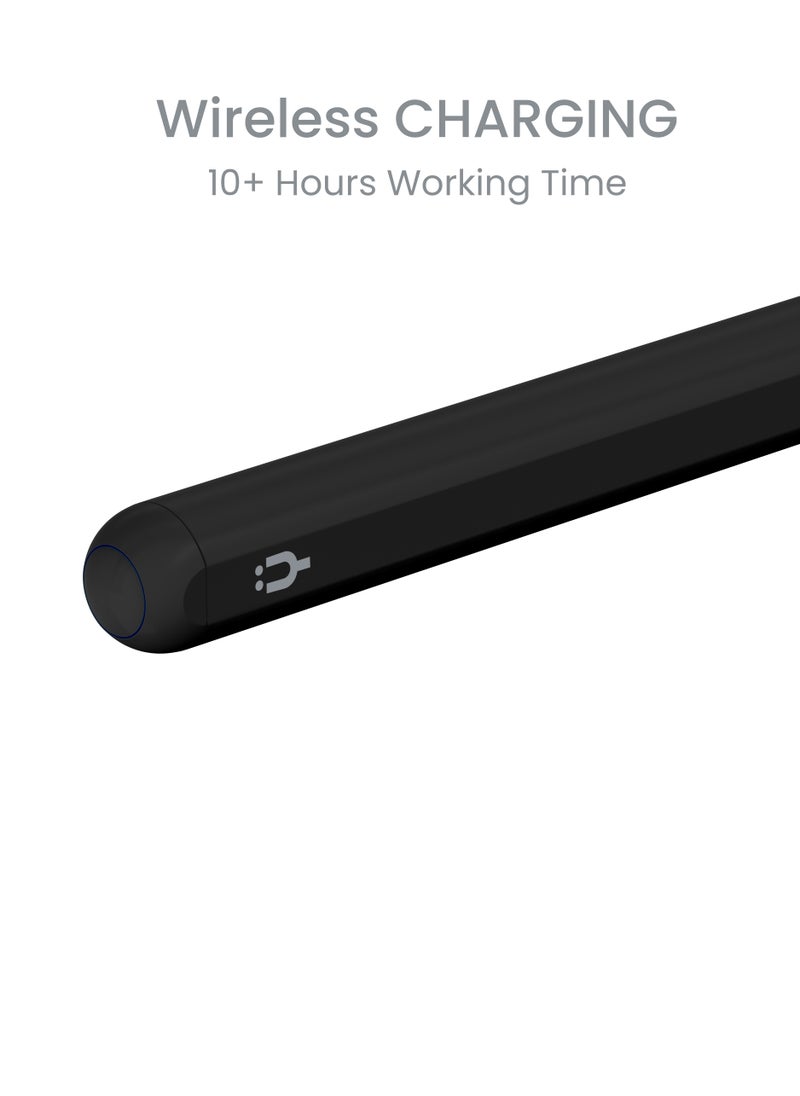 TinyMoose - 2nd Generation Active Digital Stylus Pen Pencil Pro Plus with Wireless Charging For Apple iPad Pro 11/12.9, iPad Mini 6, iPad Air 3/4/5 - Made for iPad Models 2023 and Below - Black Edition - Image 1