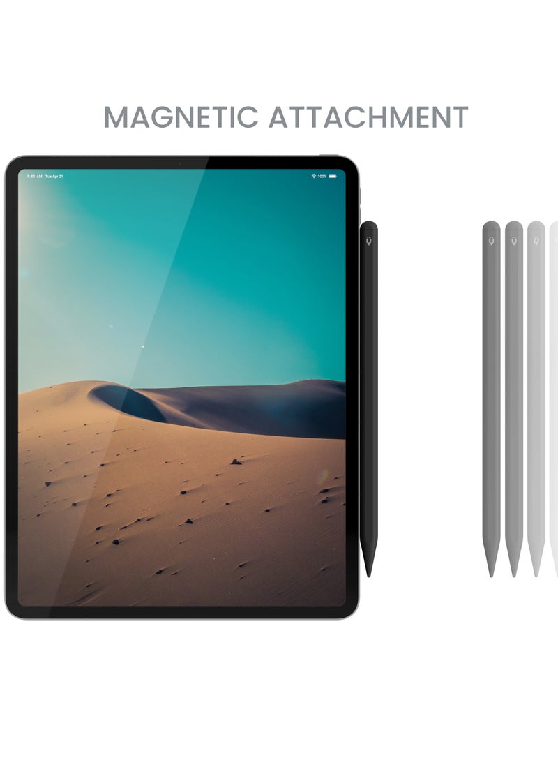 TinyMoose - 2nd Generation Active Digital Stylus Pen Pencil Pro Plus with Wireless Charging For Apple iPad Pro 11/12.9, iPad Mini 6, iPad Air 3/4/5 - Made for iPad Models 2023 and Below - Black Edition - Image 1