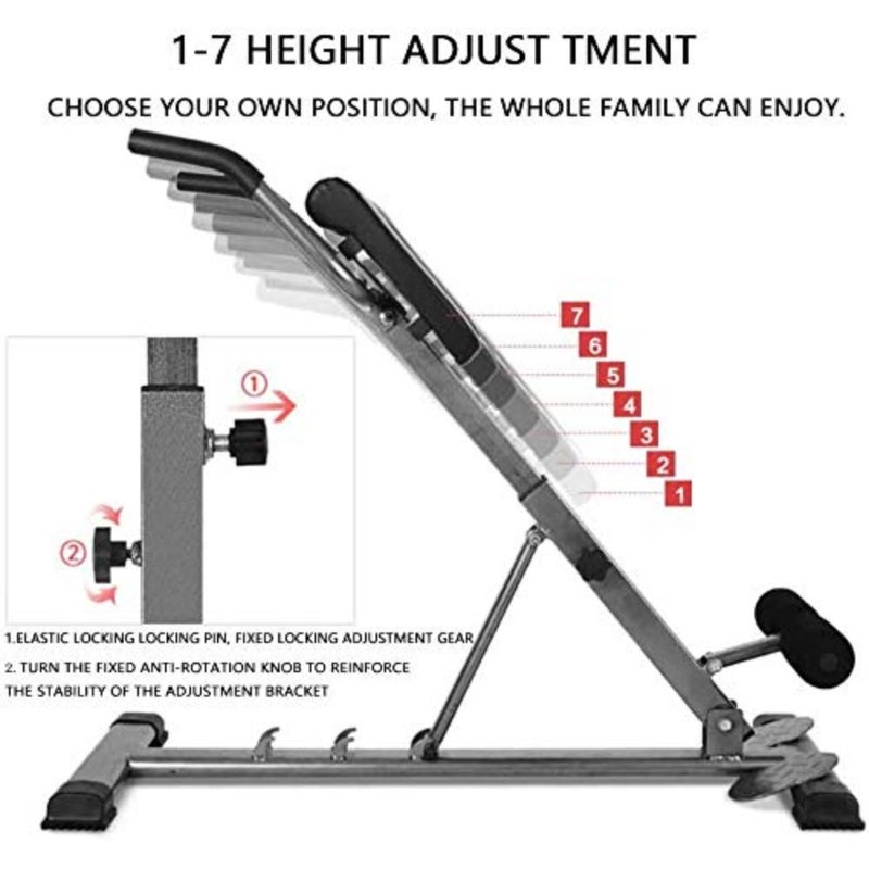 Roman Chair for home gym use, steel frame, black finish, foldable design with adjustable height and resealable padding for crunches and hyperextensions - Image 5