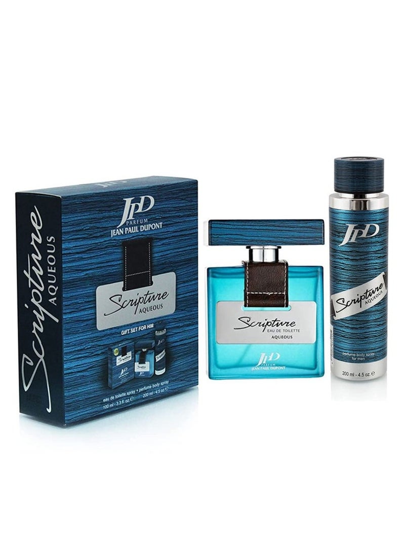 جان بول دوبون مجموعة JPD سكربتشر أكويس – عطر + بخاخ للجسم – للرجال  - Image 1