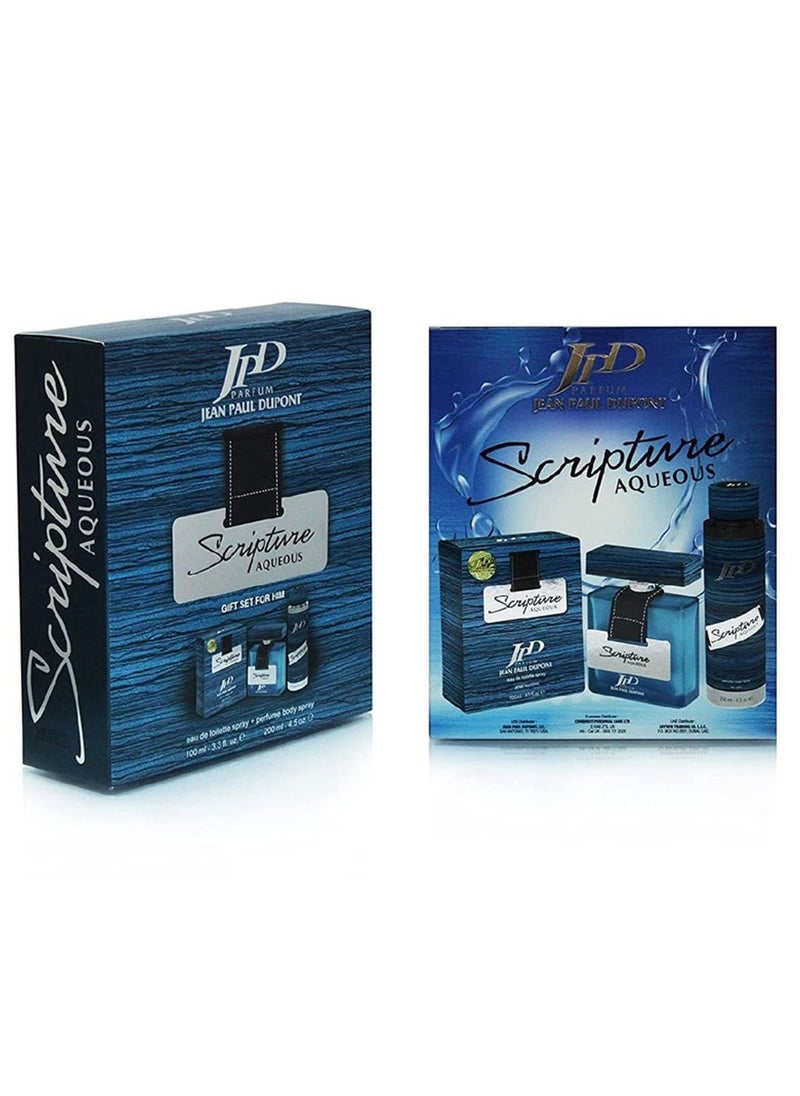 جان بول دوبون مجموعة JPD سكربتشر أكويس – عطر + بخاخ للجسم – للرجال  - Image 2