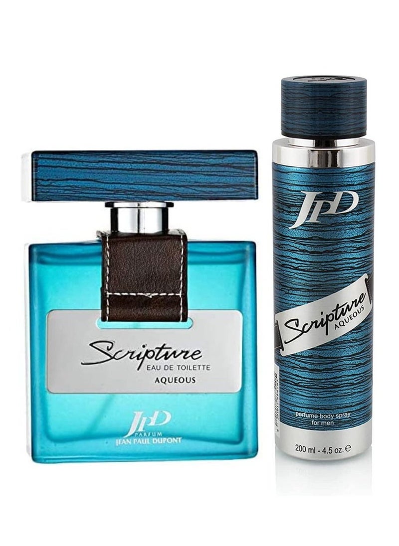 جان بول دوبون مجموعة JPD سكربتشر أكويس – عطر + بخاخ للجسم – للرجال  - Image 3