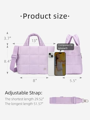 WESTBRONCO Mini Puffer Crossbody Bags for Women, Small Puffy Quilted Purse Nylon Shoulder Handbag with Adjustable Strap - Image 3
