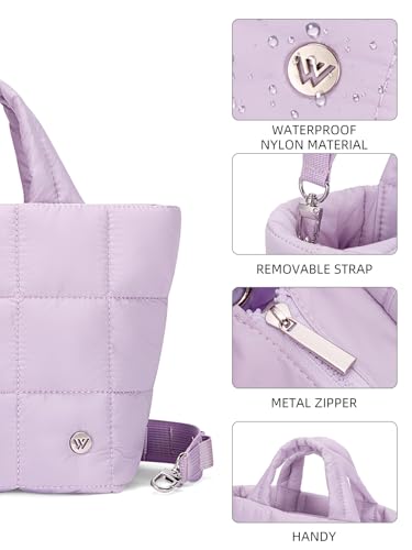 WESTBRONCO Mini Puffer Crossbody Bags for Women, Small Puffy Quilted Purse Nylon Shoulder Handbag with Adjustable Strap - Image 5